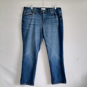 Sonoma Goods For Life Womens Denim Blue Mid Rise Straight Jeans Petites Sz 18PR